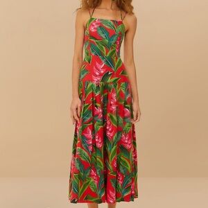 Farm Rio Backless Dream Garden Maxi Dress. NWT. Med.